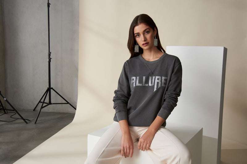 Allure Sweatshirt - Grau Vintage/Glitzer