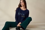 Très Cool Sweatshirt - Dunkelblau/Strass