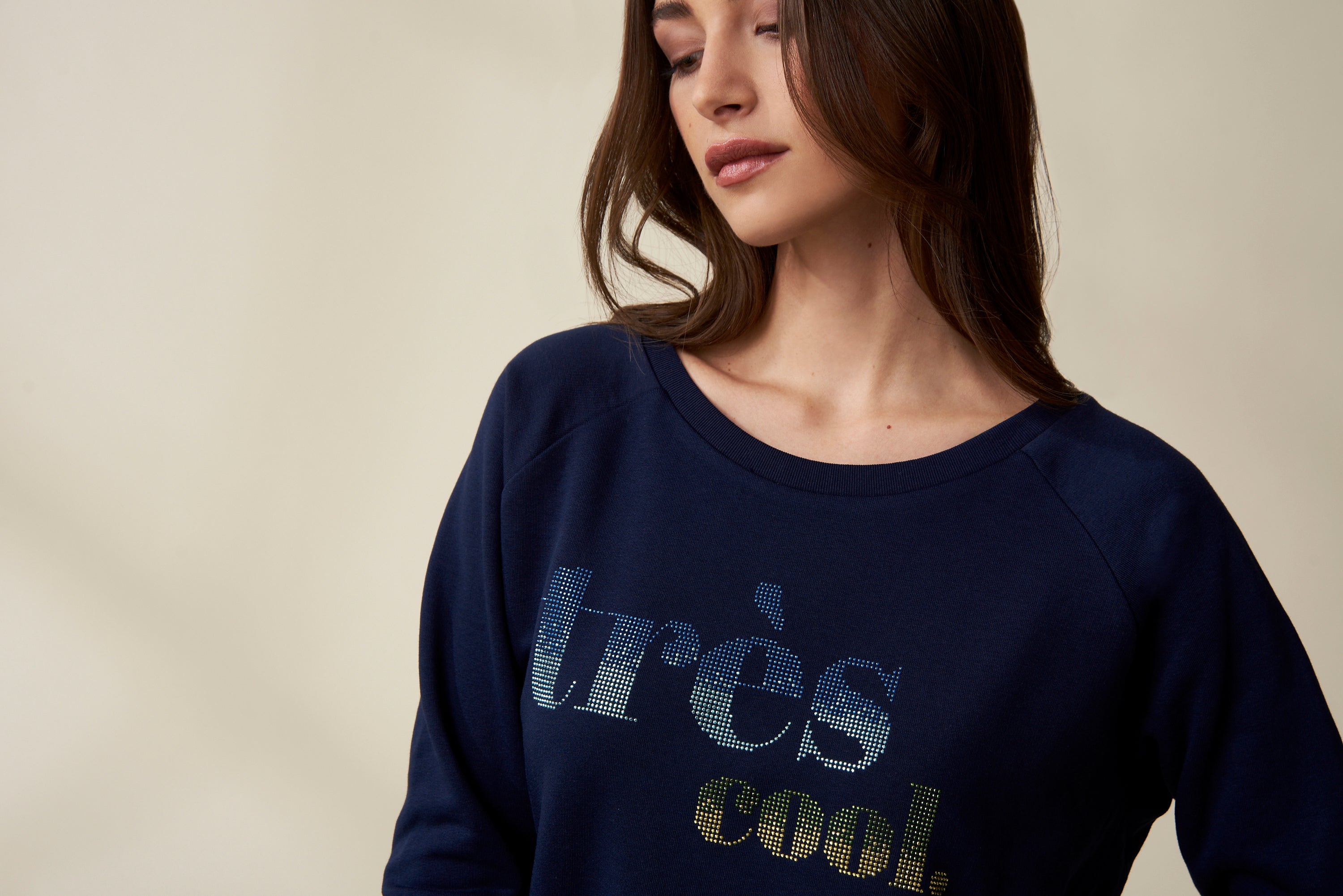 Trés Cool Sweater - Navy/Rhinestone 