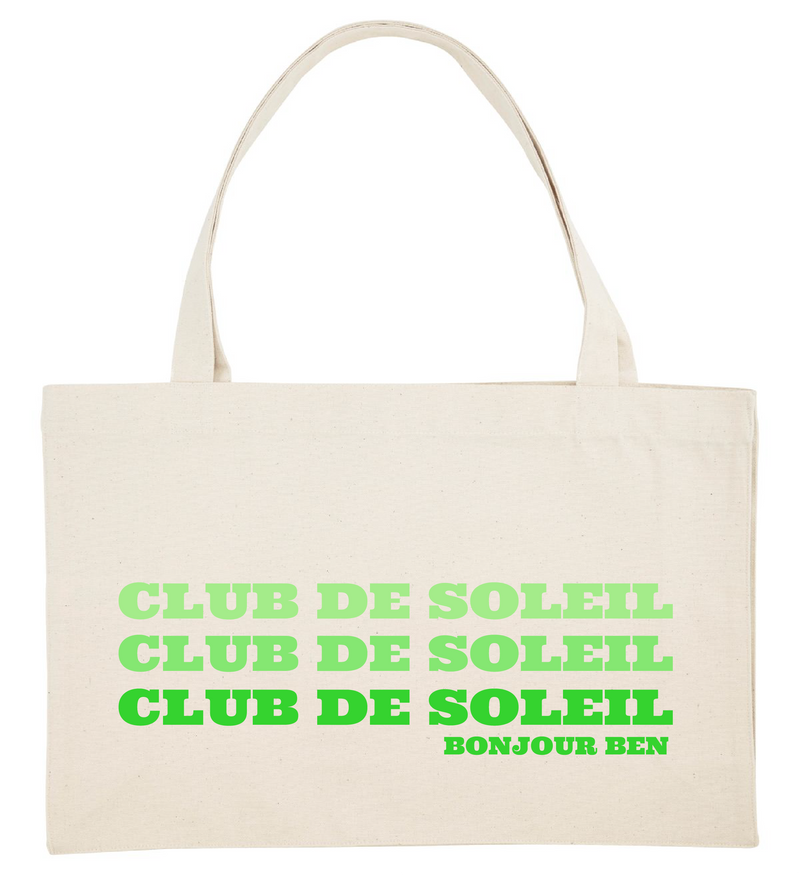 Club de Soleil Cotton Bag - Beige/Neon Green 