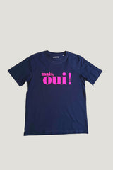 Mais, Oui! T-Shirt - Dunkelblau/Pink Neon