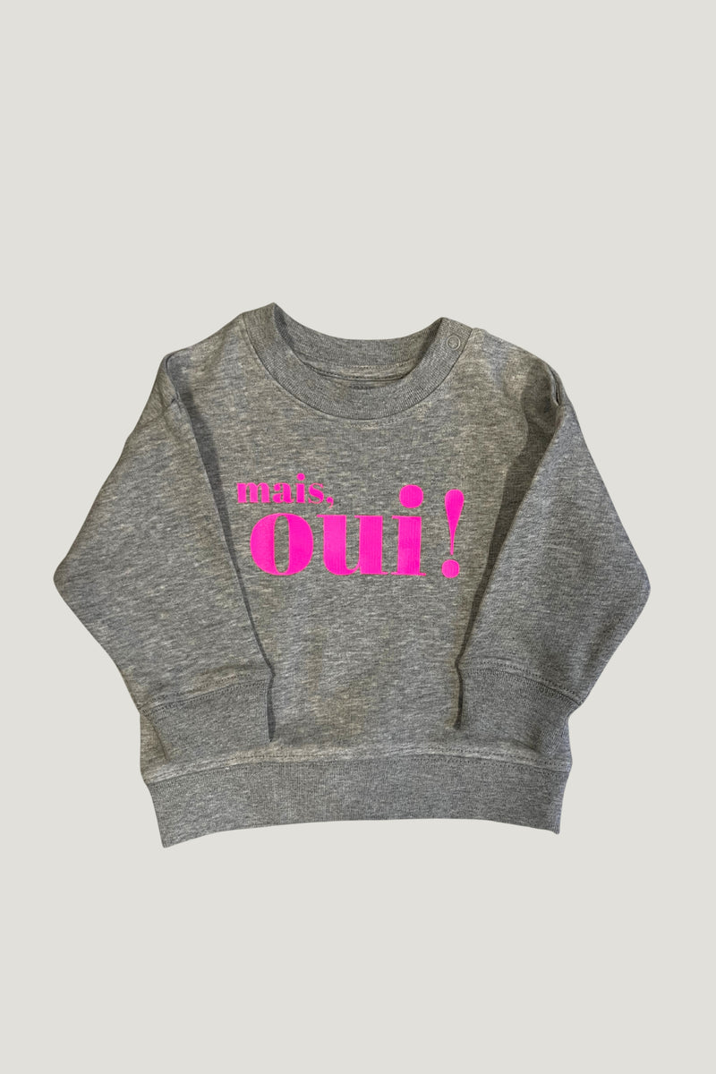 Bébé mais oui! Sweatshirt - Grau / neonpink