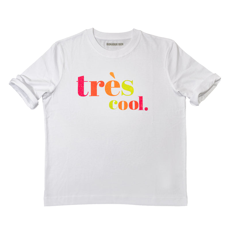 Très Cool T-Shirt - White/Neon Glitter 