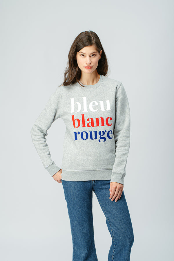 Bleu Blanc & Rouge Sweater -  Grey- Tricolore