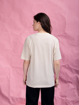 Chérie (klein) T-Shirt - Offwhite / Rot