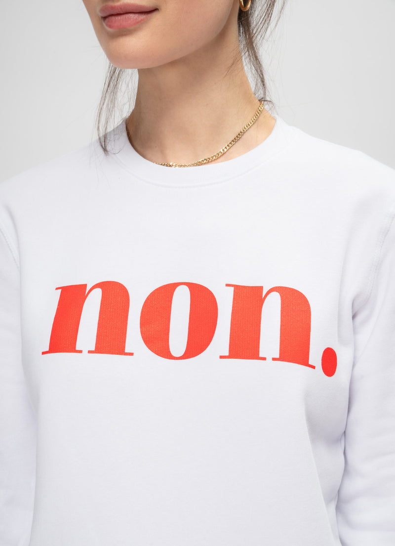 Non. Sweatshirt - Weiß/Rot