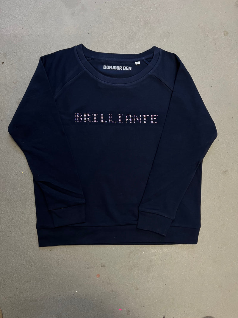 Brilliante Sweater - Navy/Rhinestones 