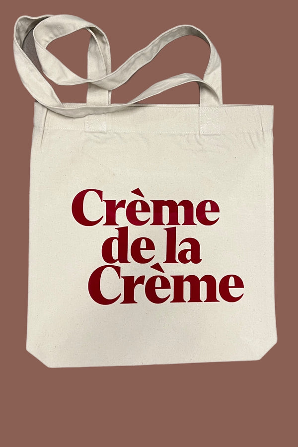 Crème de la Crème  Baumwolltasche - Beige/Rot