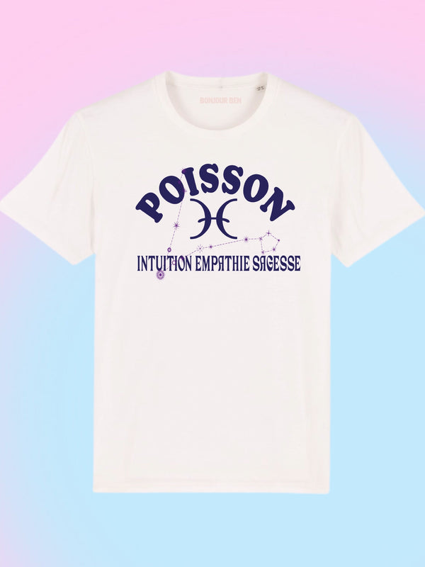 Zodiac signs T-Shirt Pisces - White/Purple