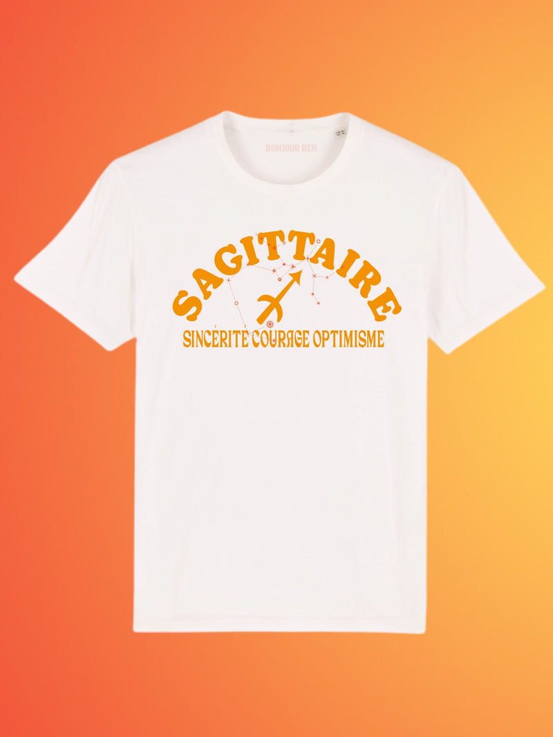 Sternzeichen T-Shirt Schütze - Weiß/Orange