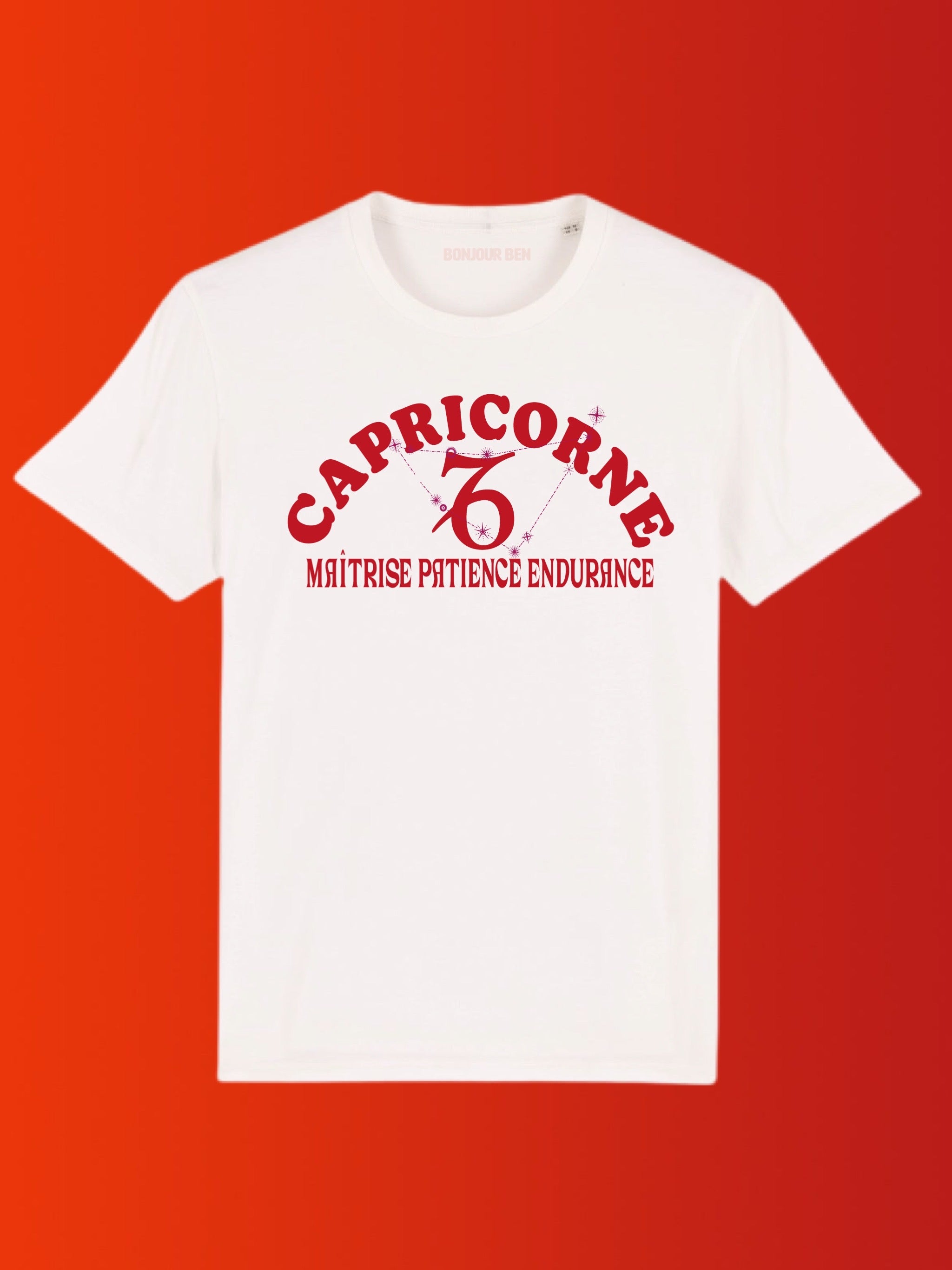 Zodiac signs T-Shirt Capricorn - White/Red