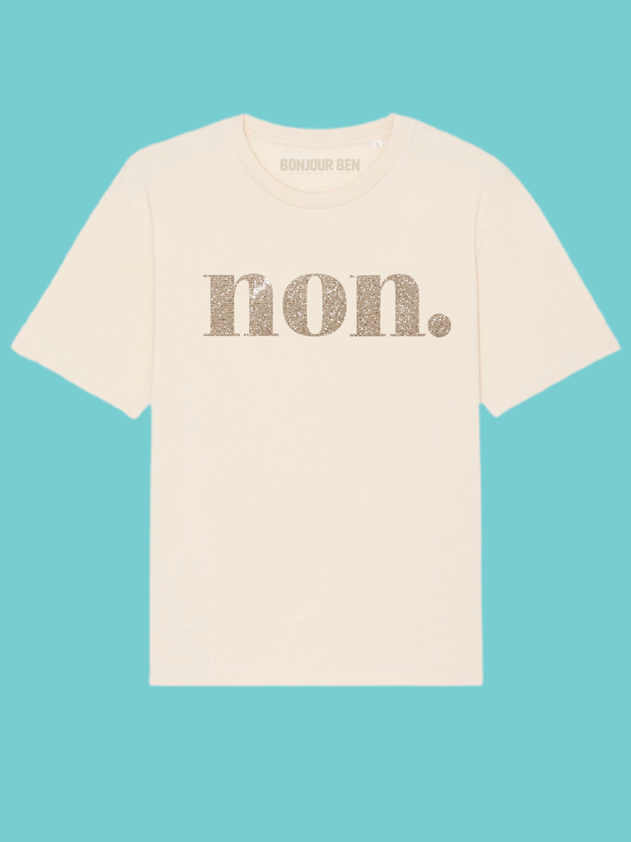 Non. T-Shirt - Beige/Glitter 
