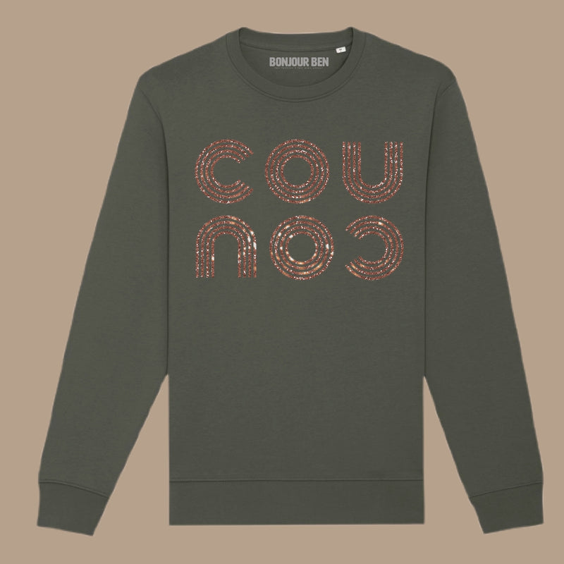 COUCOU Sweater - Khaki/Glitter Gold 