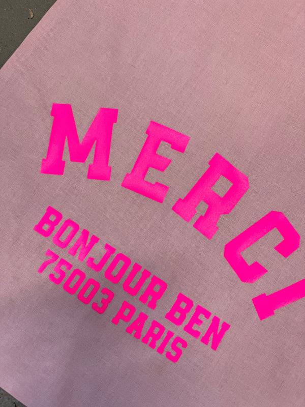 MERCI Baumwolltasche - rosa / neon