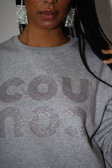 COUCOU Sweater - Grey/Glitter Silver 