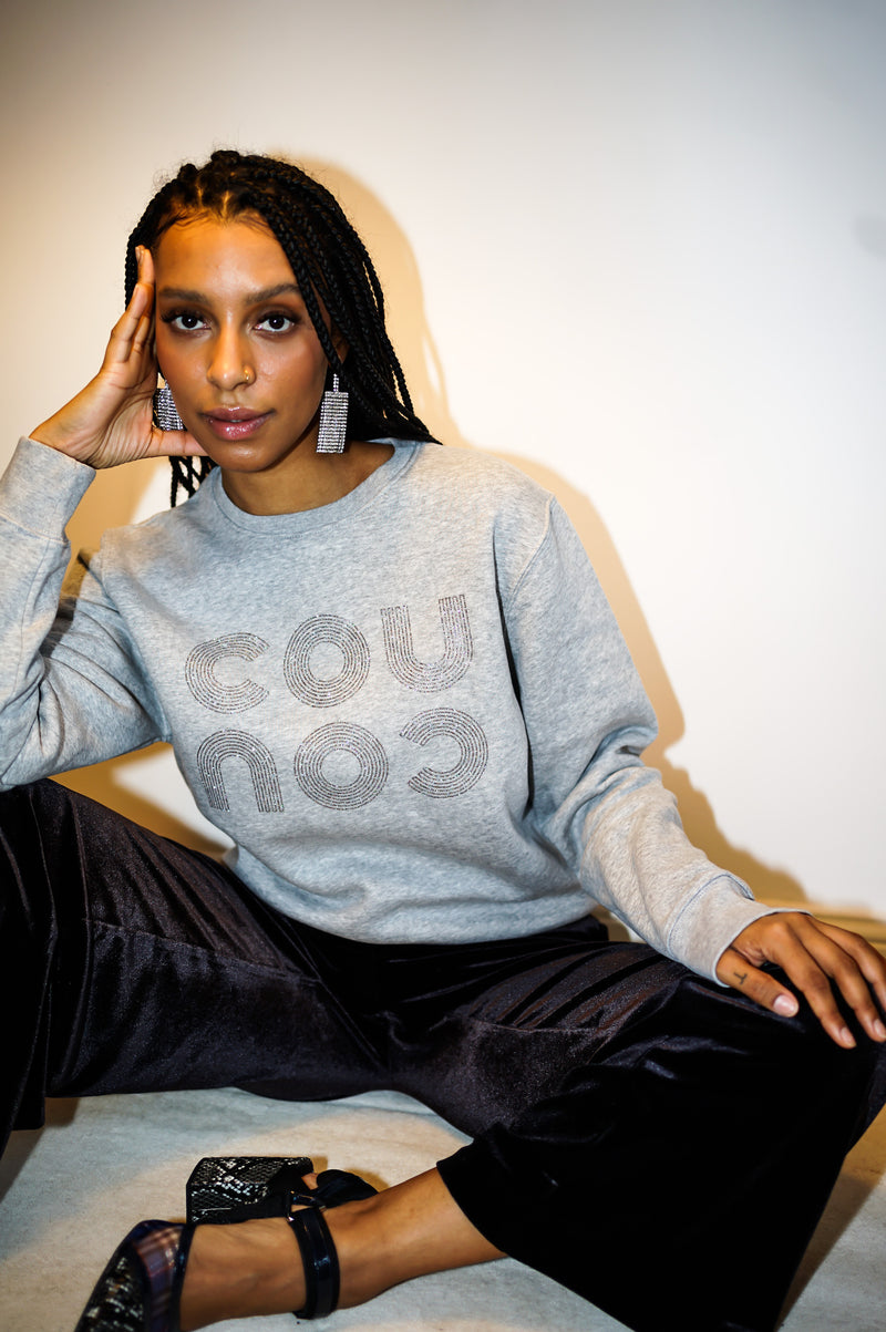 COUCOU Sweater - Grey/Glitter Silver 