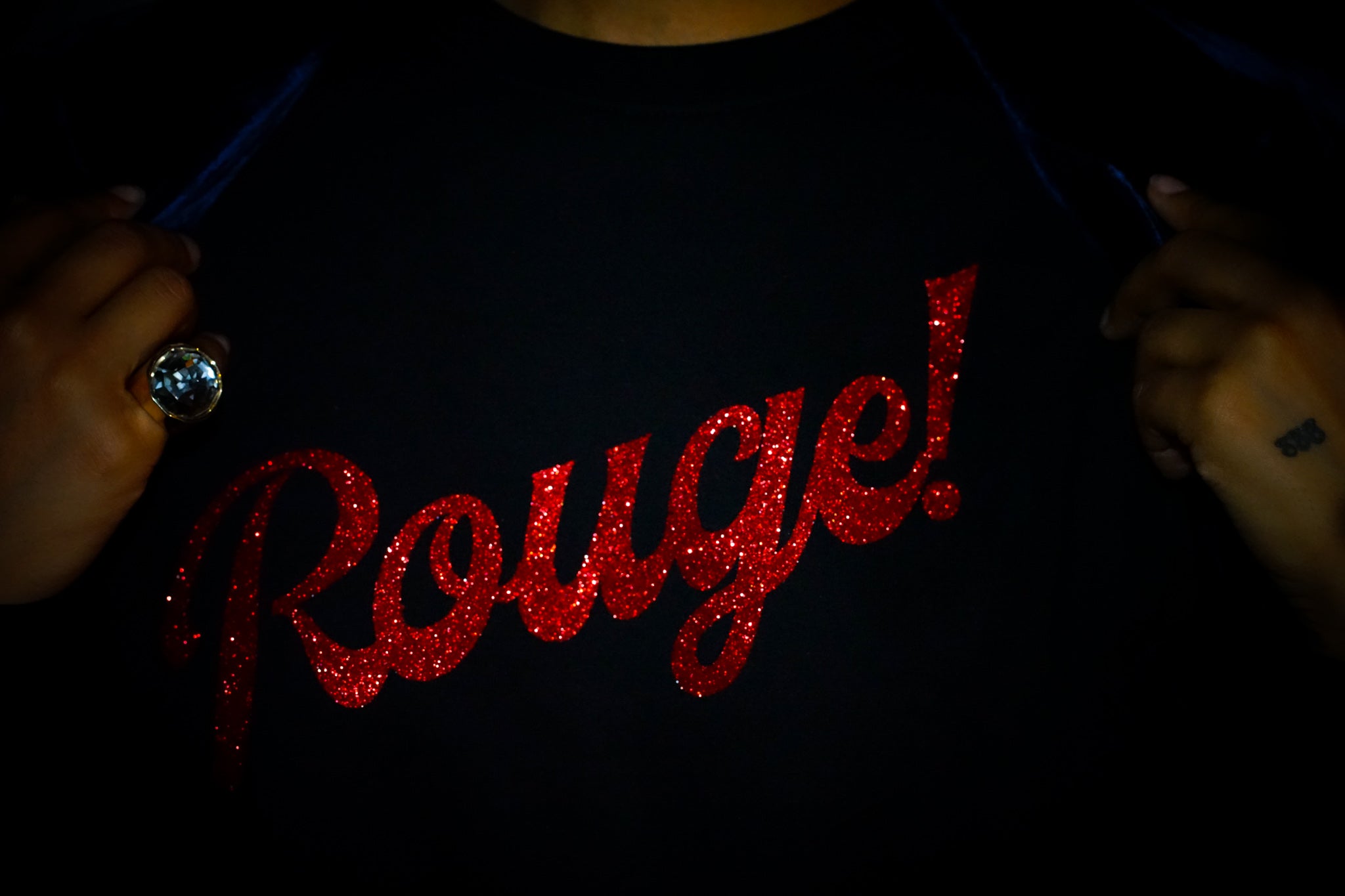 Rouge Sweatshirt - Schwarz/Glitzer Rot