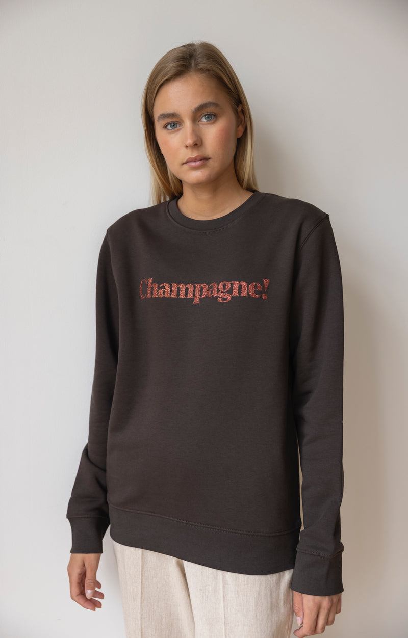 Champagne Sweatshirt - Braun/Glitzer