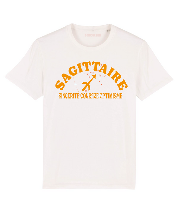 Sternzeichen T-Shirt Schütze - Weiß/Orange