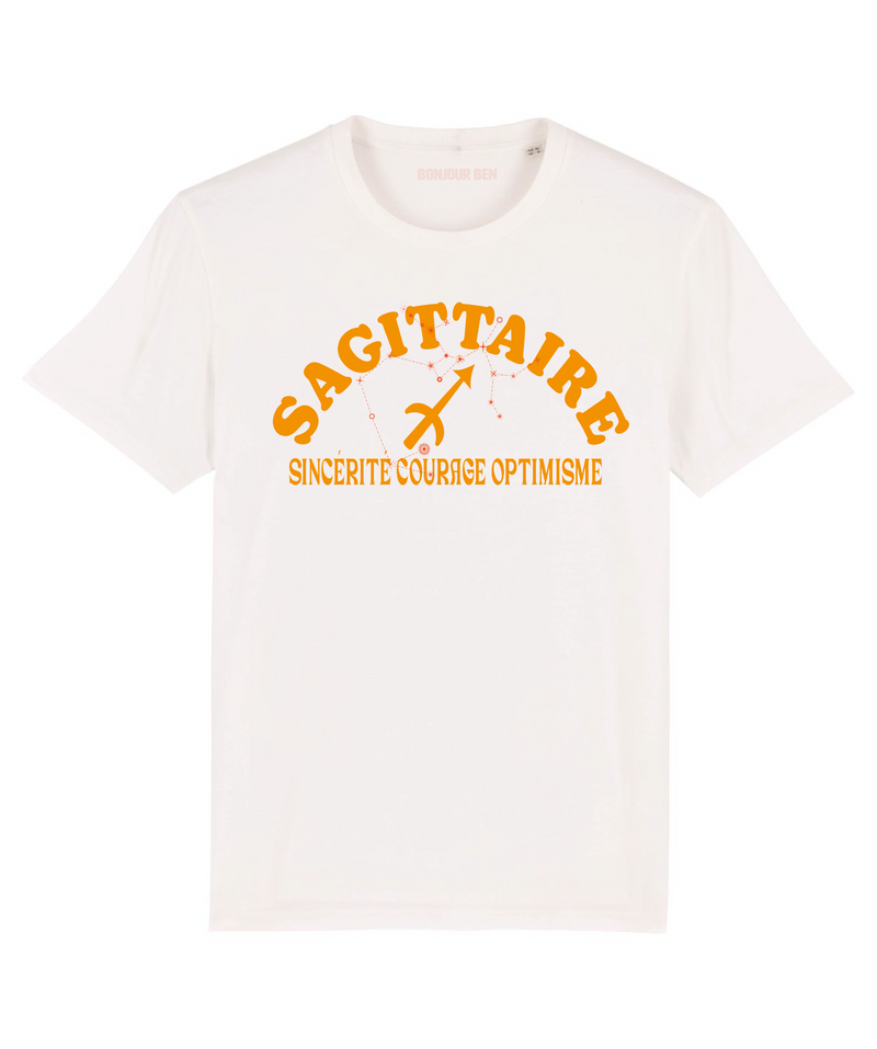 Sternzeichen T-Shirt Schütze - Weiß/Orange