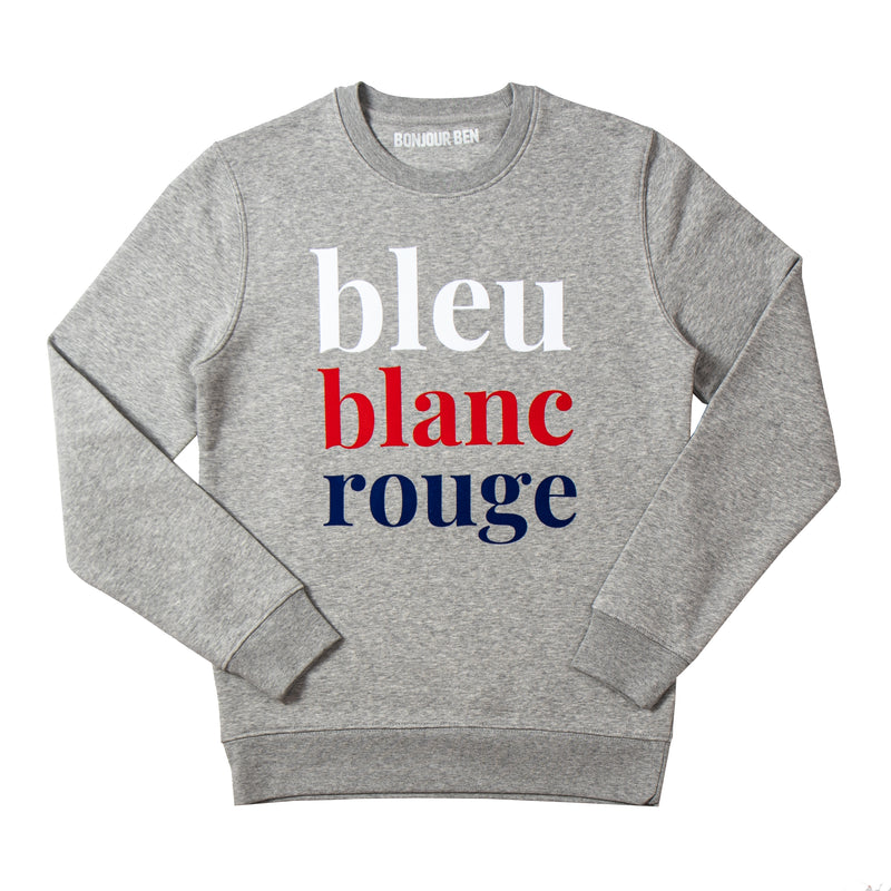 Bleu Blanc & Rouge Sweater -  Grey- Tricolore