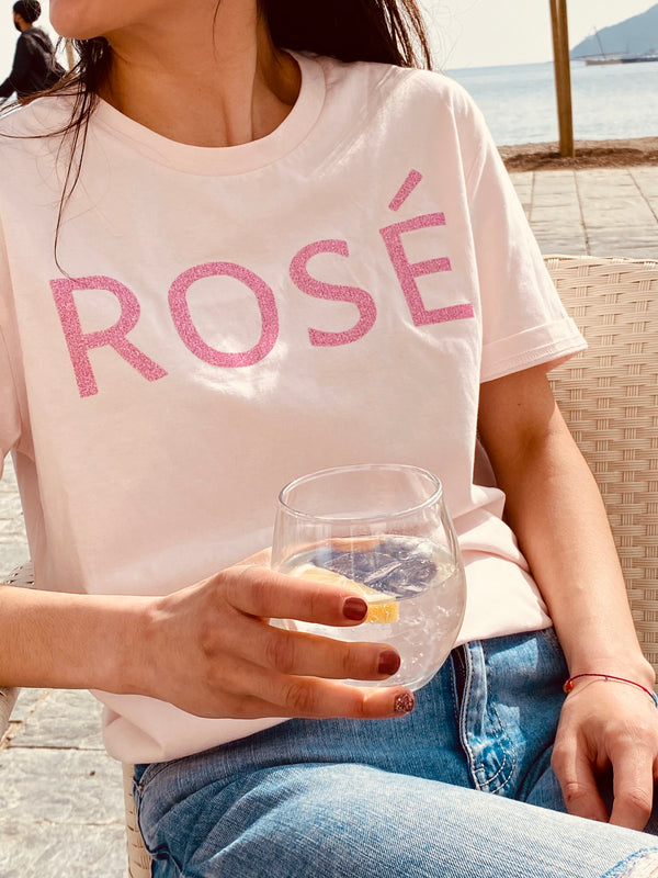 Rosé T-Shirt - Rose/Glitter 