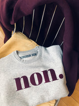 Non. Sweatshirt - Grau/Weinrot