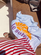 Le Soleil T-Shirt - Weiß /Orange & Lila