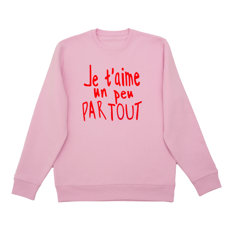 Je t'aime un peu Partout Sweatshirt - Rosa/Neon