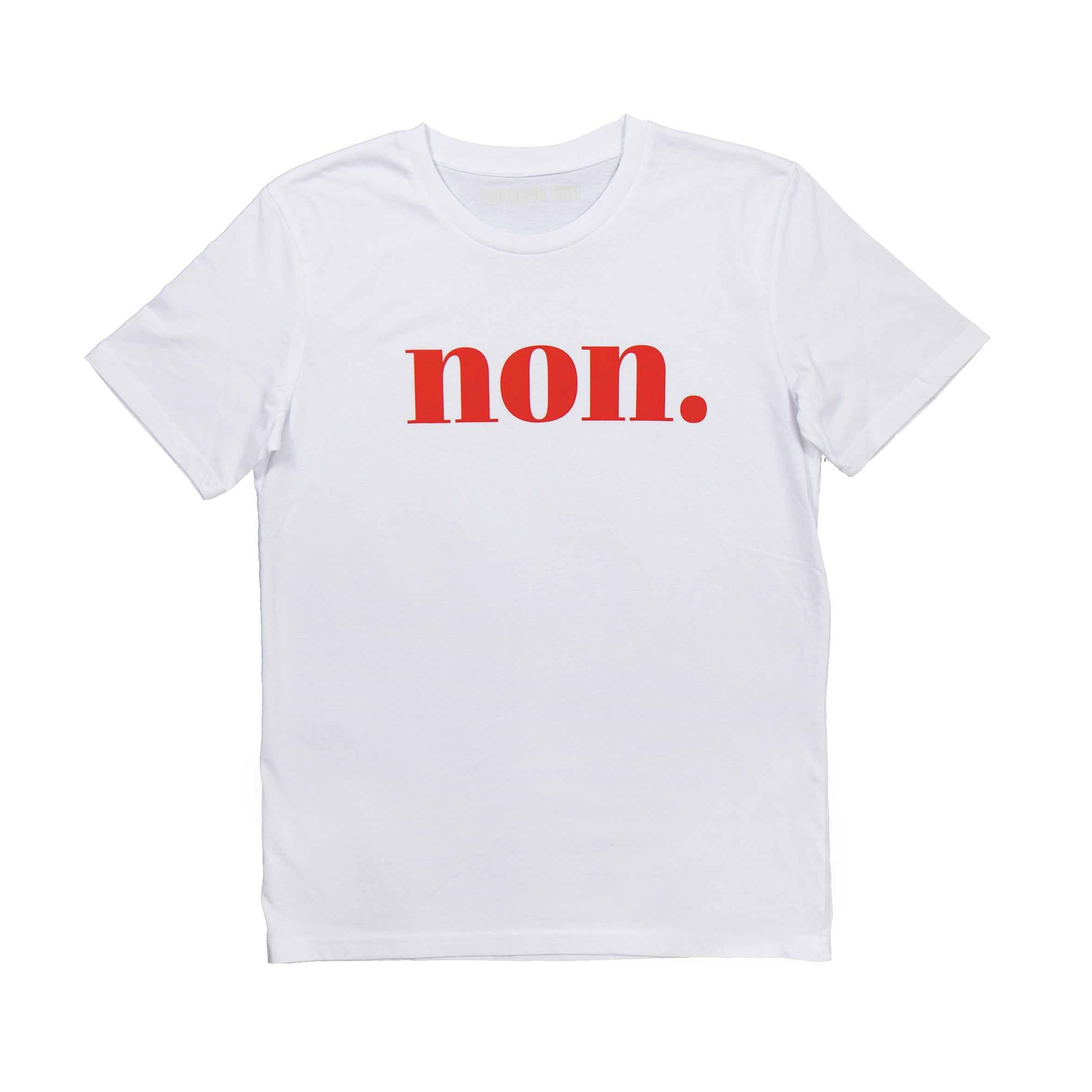 Non. T-Shirt - Ben Bonjour Weiß/Rot –