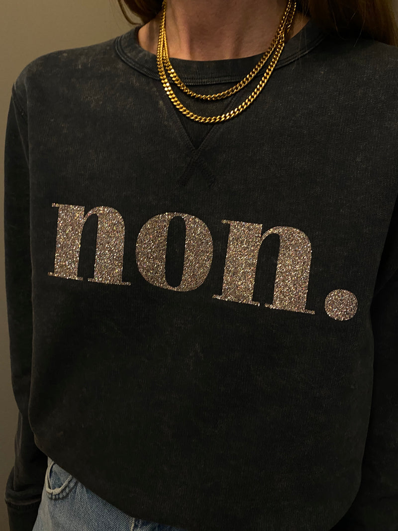 Non. Sweater- Grey Vintage/Glitter