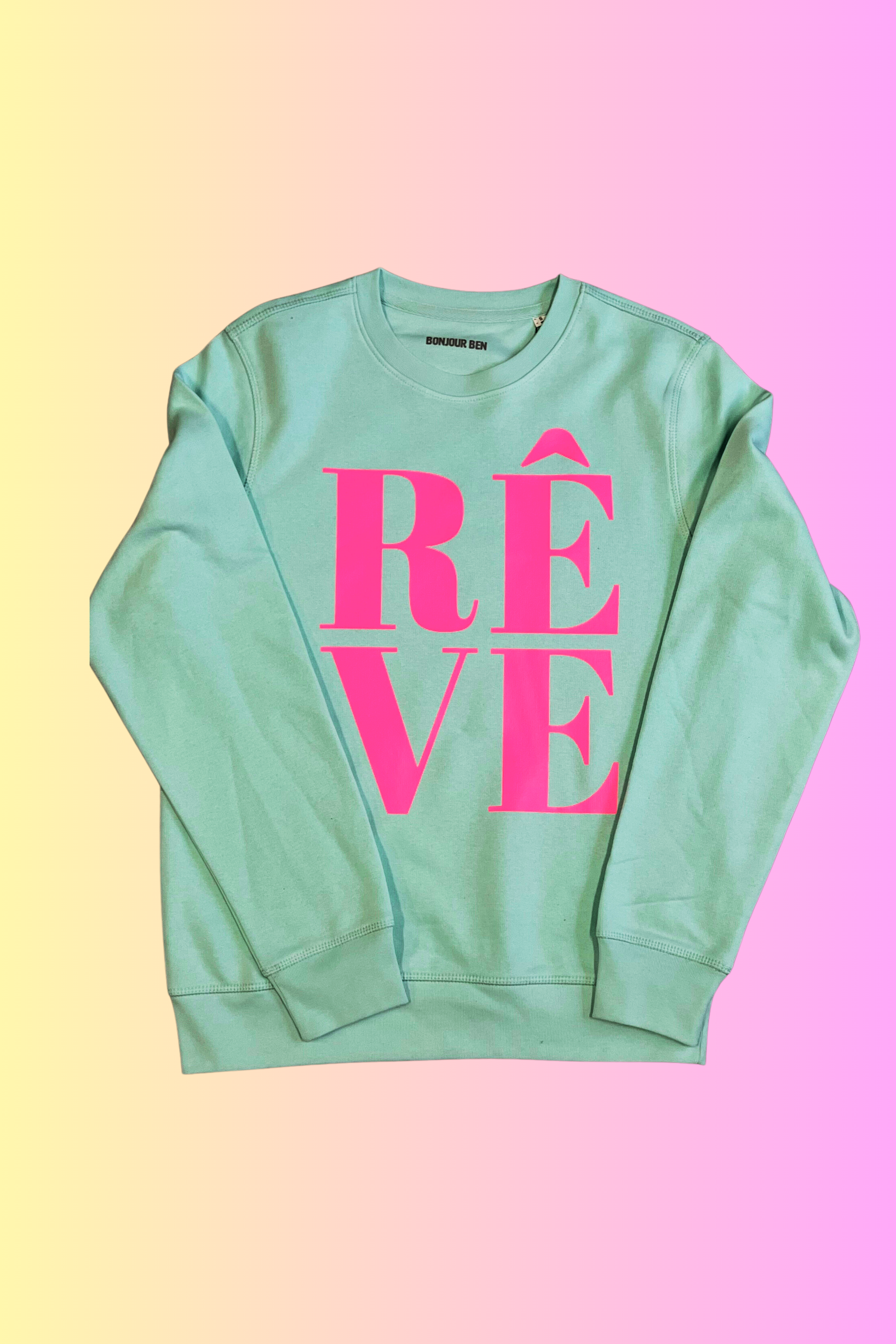 Rêve Sweatshirt- Aqua/Neon Pink