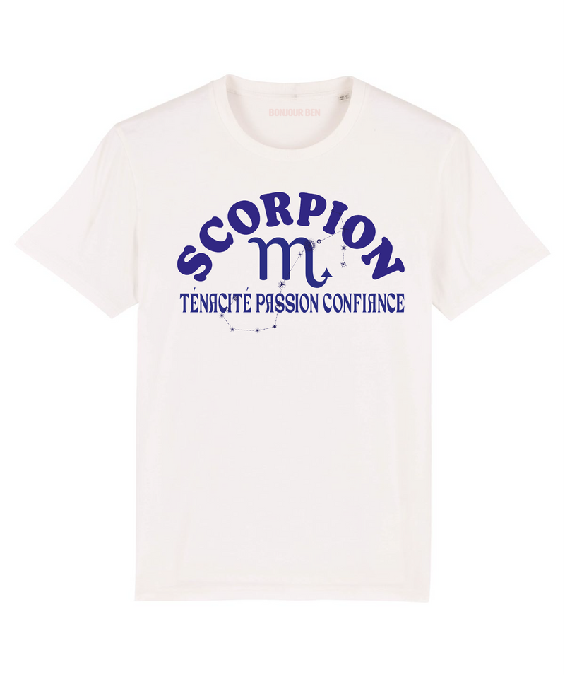 Sternzeichen T-Shirt Skorpion - Weiß/Blau