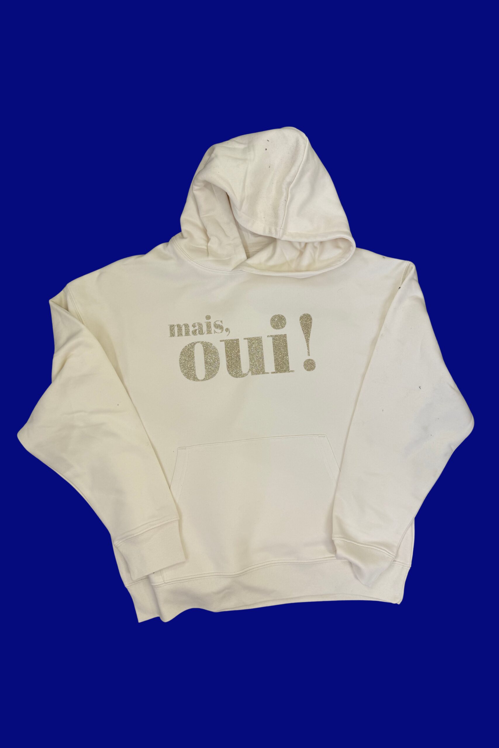 mais, oui! Hoodie – offwhite / gold glitzer