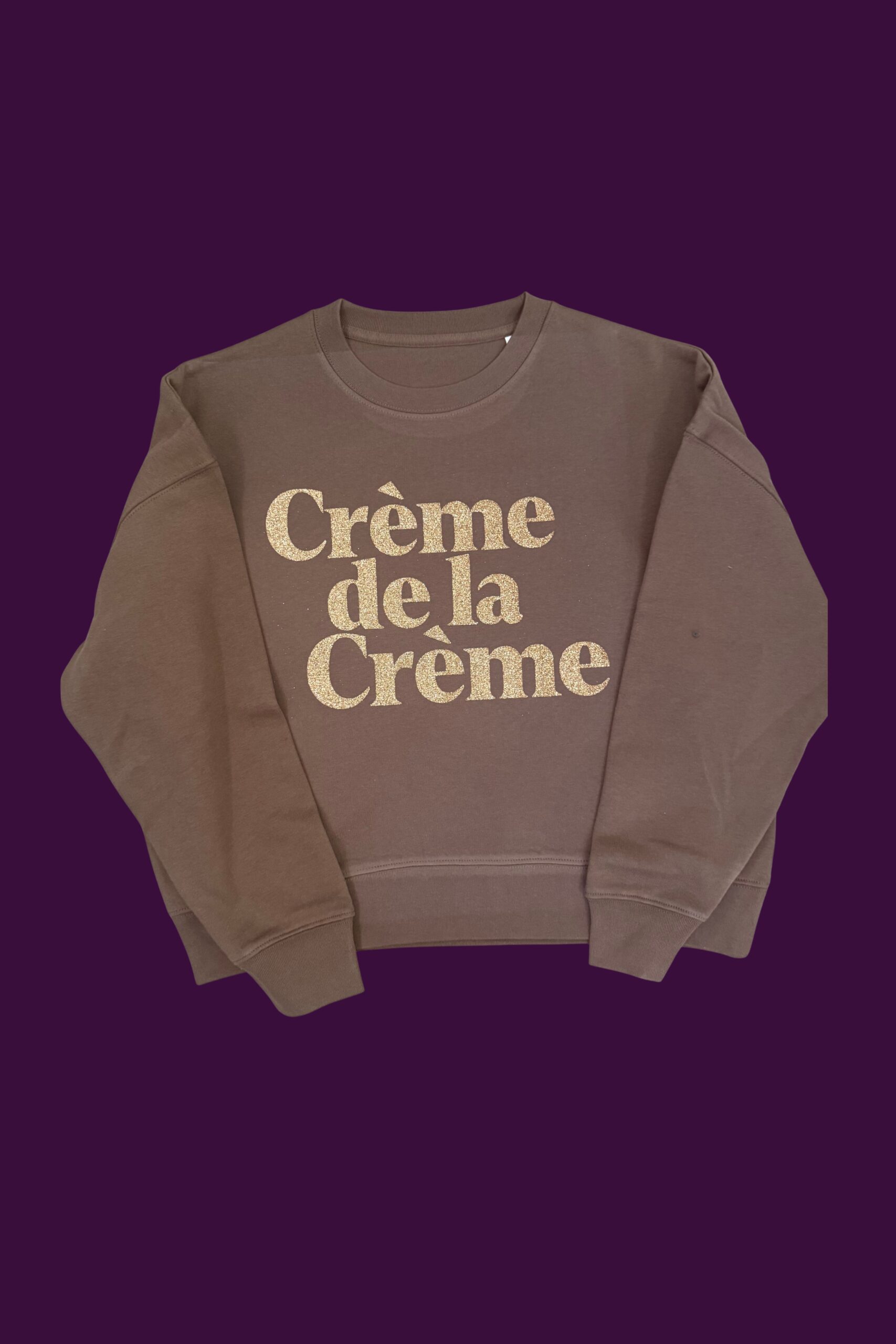 Crème de la Crème Sweater – warmes braun / gold glitzer