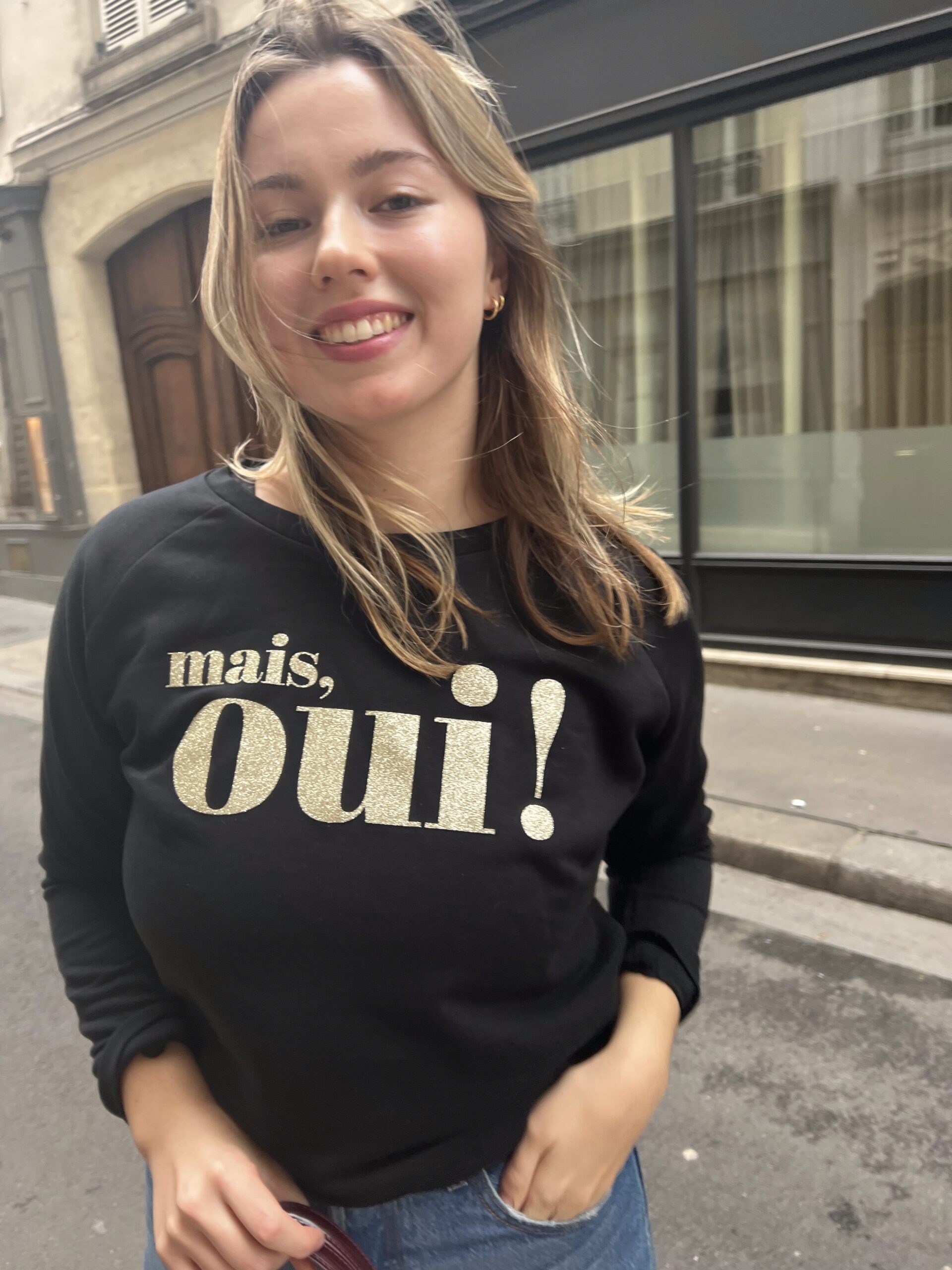 mais, oui! Sweater – schwarz / gold glitzer