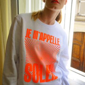 Je m'appelle soleil Sweatshirt - Weiß / Neonorange
