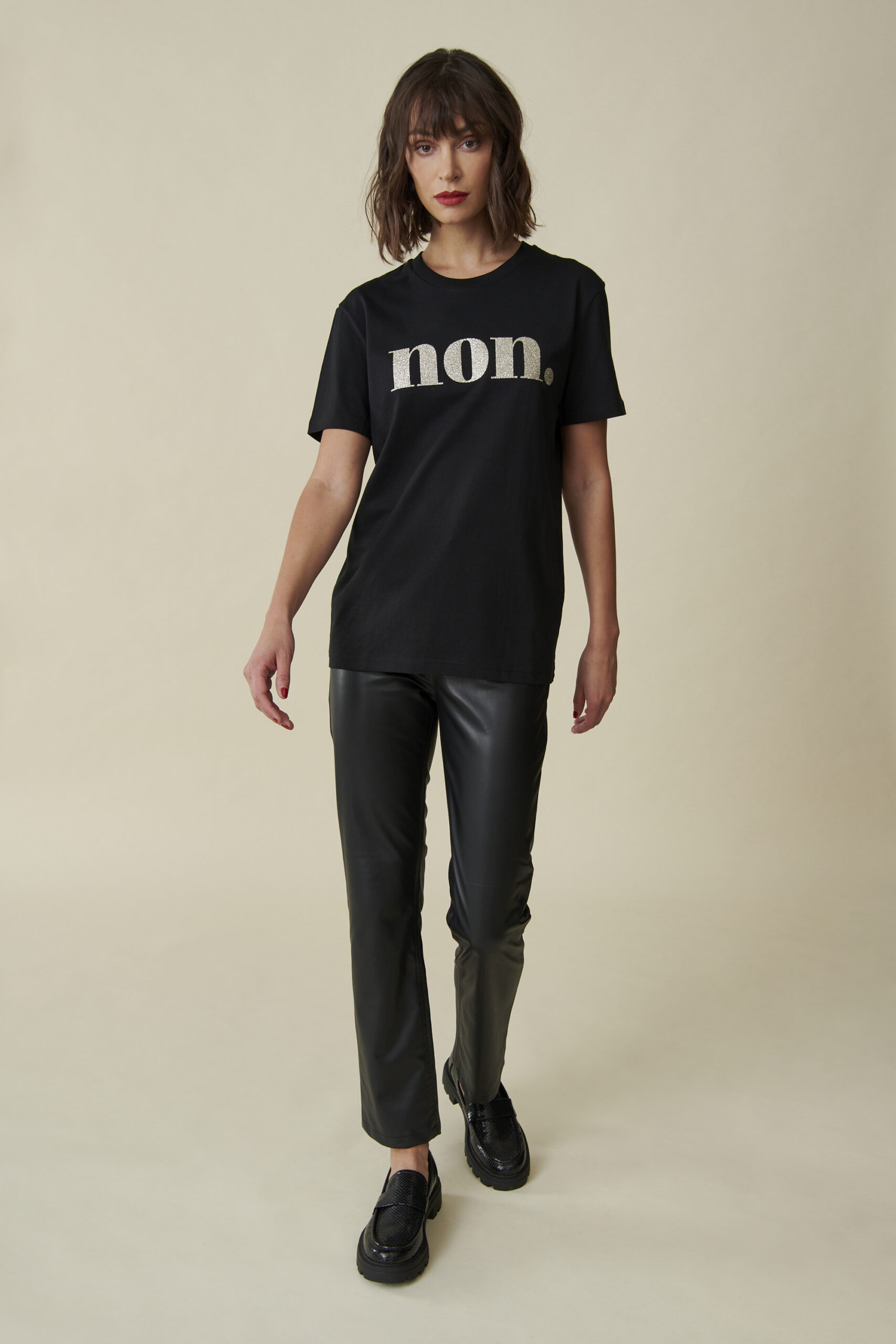 non. T-Shirt – schwarz / glitzer – Bild 2