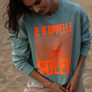 IMG_6334 Je m'appelle soleil Sweatshirt - Mint / Neonorange