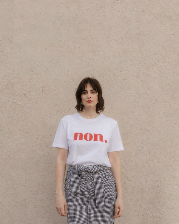 non. T-Shirt – weiß / rot · Größe XXL