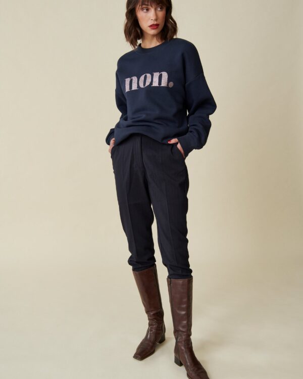 non. Sweatshirt Dunkelgrau/ Glitzer