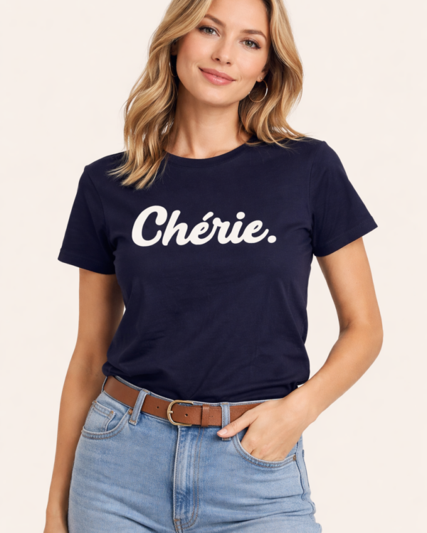 Chérie T‑Shirt dunkelblau / weiß · Größe XS