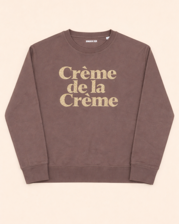 Crème de la Crème Pullover braun / goldglitzer · Größe L