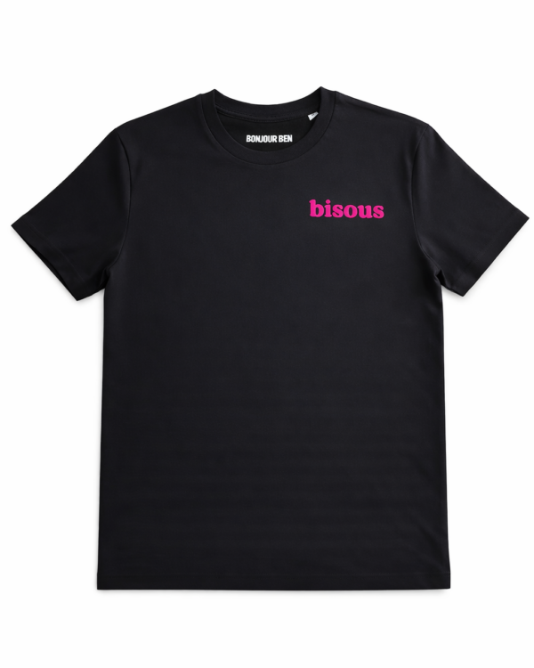Bisous T-Shirt Schwarz/Neonpink · Größe XXL