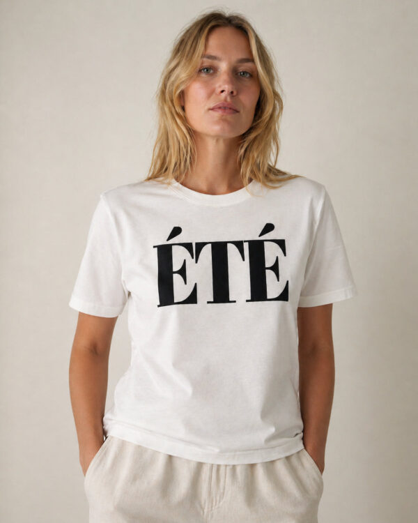 ÉTÉ T-Shirt Offwhite / Schwarz
