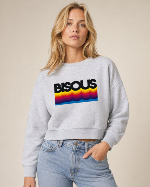 Bisous Sweatshirt Hellgrau / Bunt