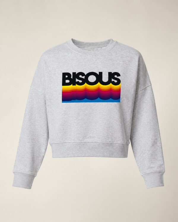 Bisous Sweatshirt Hellgrau / Bunt
