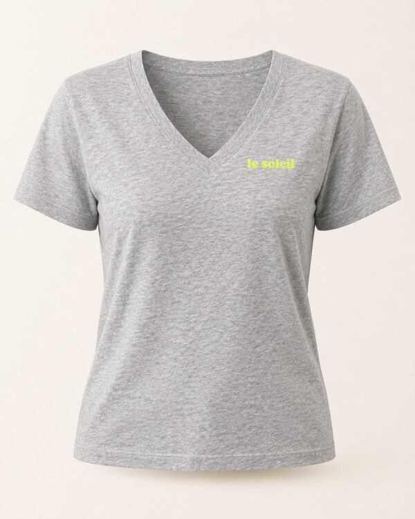 Le Solei T-Shirt Grau / Neongelbglitzer