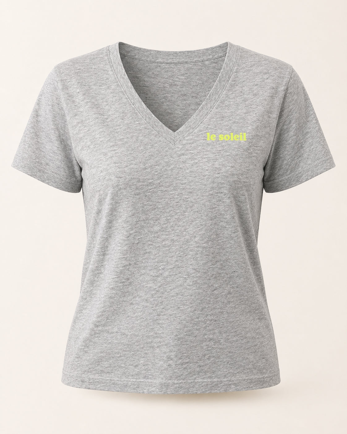 Le Solei T-Shirt Grau / Neongelbglitzer
