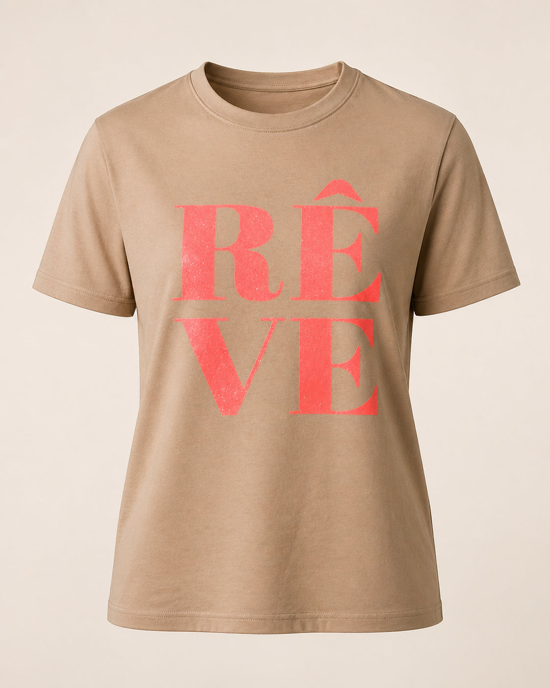 RÊVE T-Shirt Latte / Neonkoralle